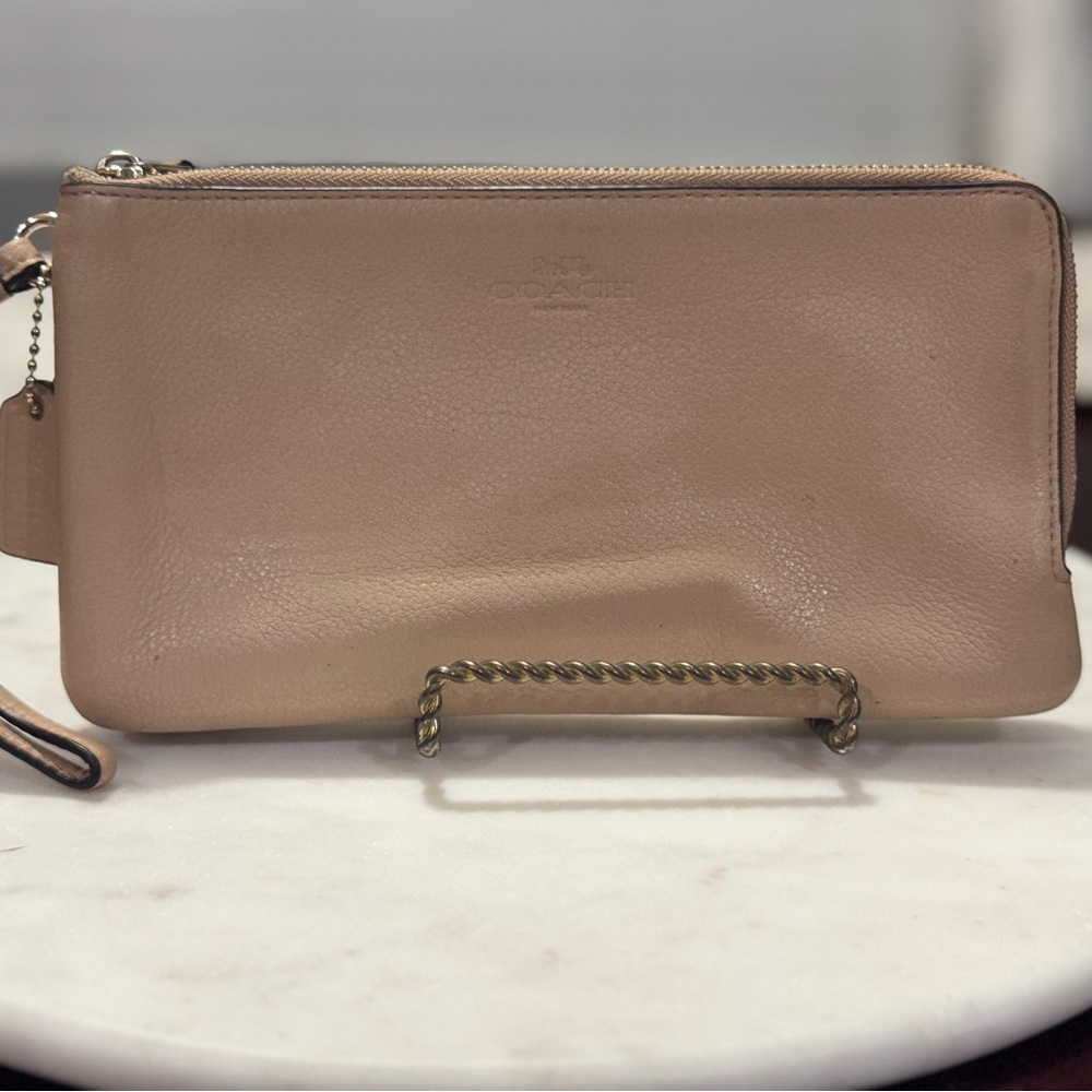 Coach Tan Leather Wristlet